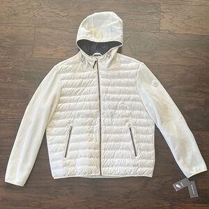 Michael Kors Men’s White Quilted Hooded Puffer Jacket